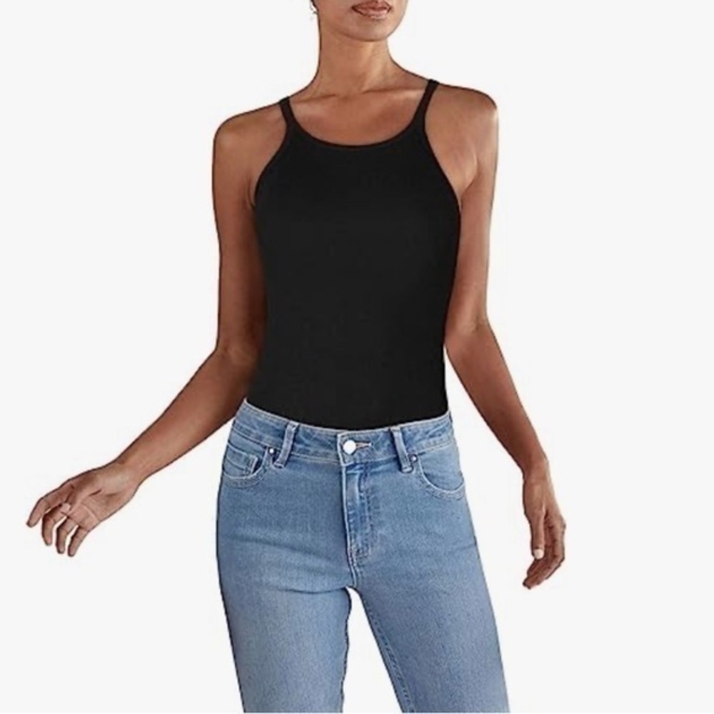 Black Tank Thong Bodysuit